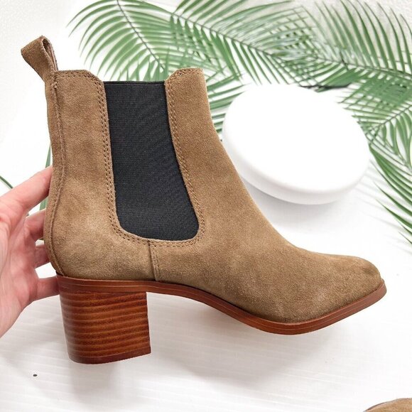 Steve Madden Rhiannon Brown Suede Almond Toe Ankle Chelsea Boots Size 7.5M NWOB - Picture 10 of 13